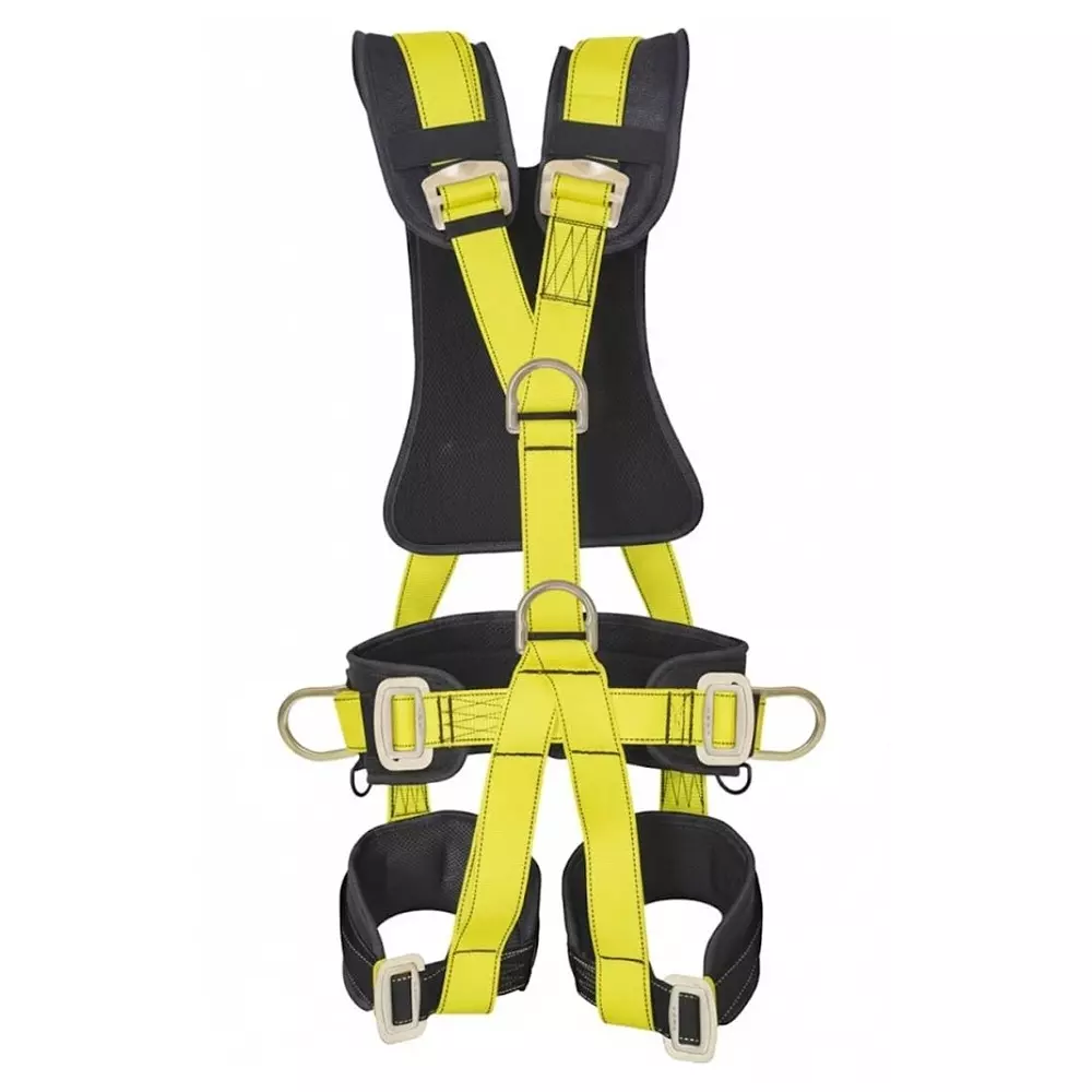 CHANDOKS Full Body Safety Harness Belt Polyester Free Size Black & Yellow for Fall Protection
