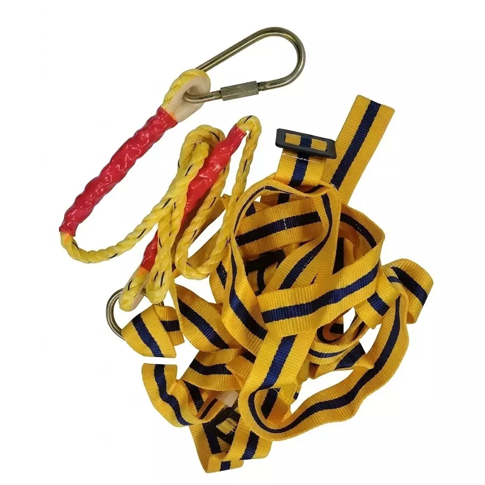 BHI Full Body Safety Harness Single Hook Screw Type Polyster Yellow Free Size 100 Kg Load Capacity for Industrial & Construction Area Use