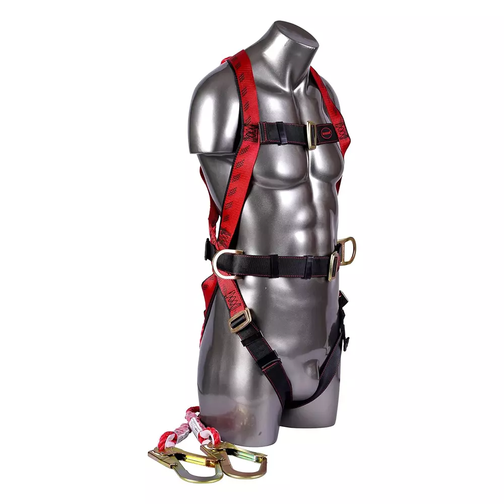 chandok-safety-belt-harness-with-waist-belt-polyester-light-weight-regular-fit-black-red-color-suitable-for-construction