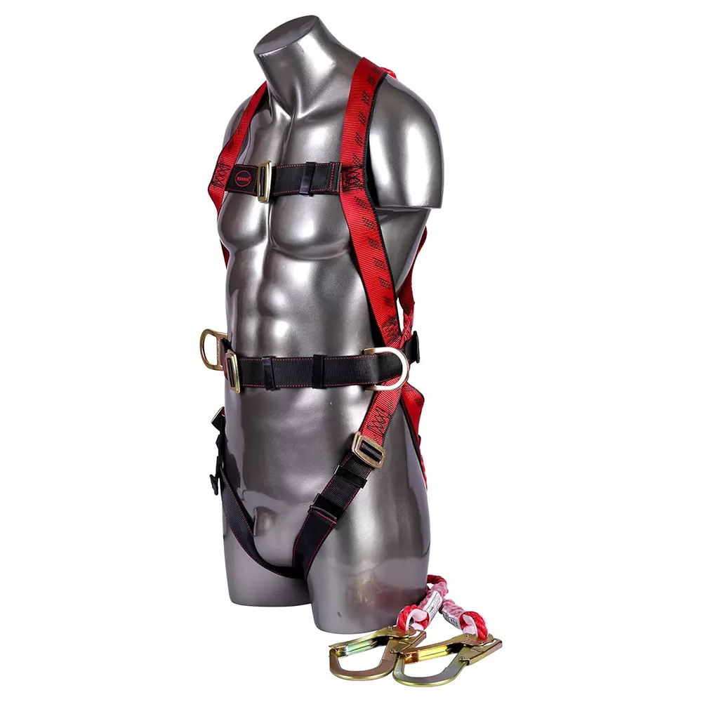 chandok-safety-belt-harness-with-waist-belt-polyester-light-weight-regular-fit-black-red-color-suitable-for-construction
