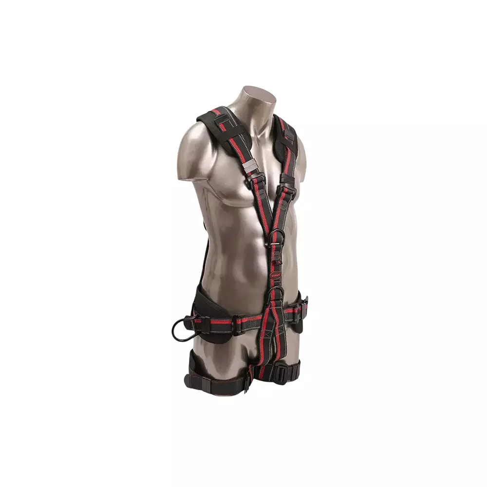 karam-rhino-harness-free-size-polyester-black-shoulder-thigh-for-fall-arrest-work-positioning-rope-access-rescue-industrial-use-pn56