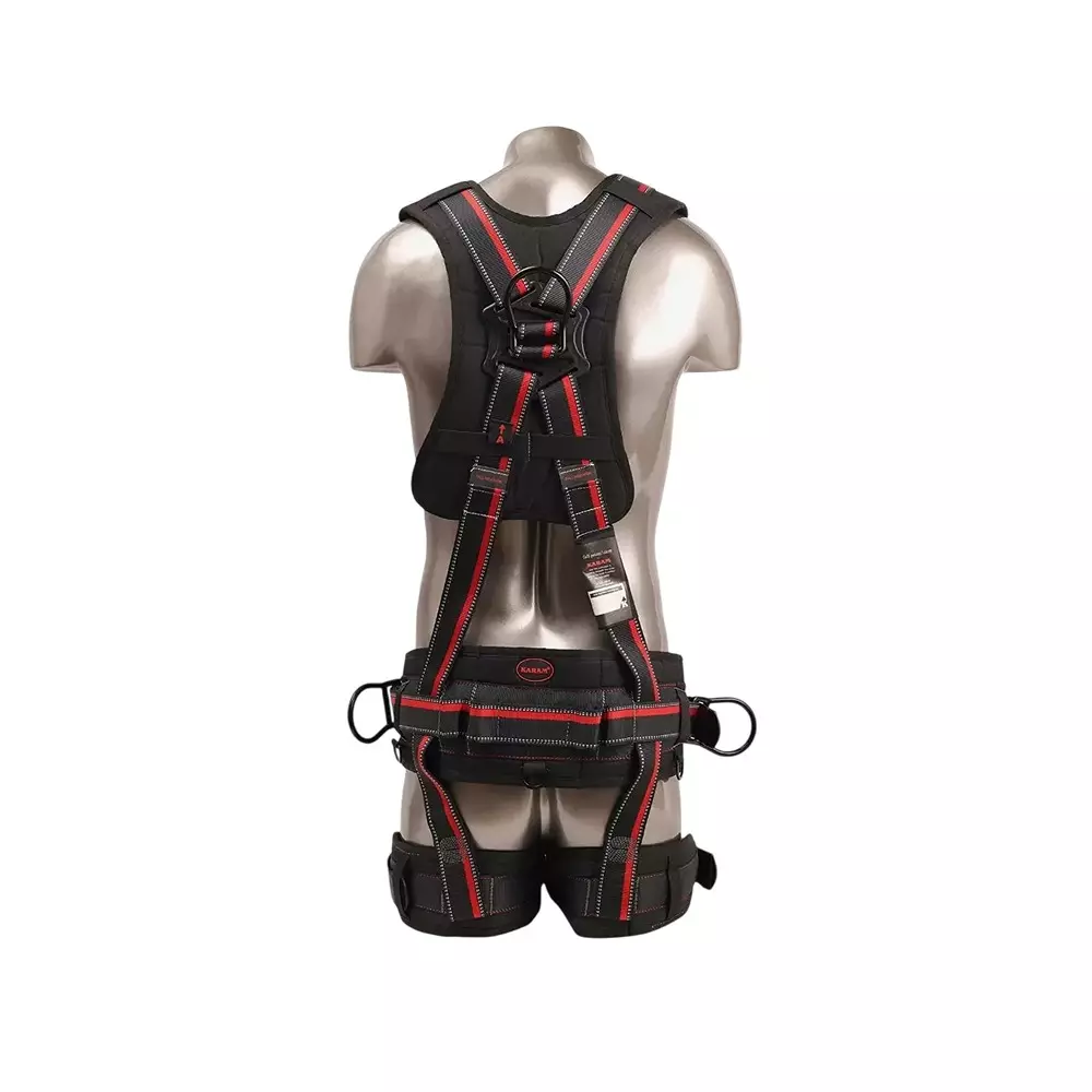 karam-rhino-harness-free-size-polyester-black-shoulder-thigh-for-fall-arrest-work-positioning-rope-access-rescue-industrial-use-pn56