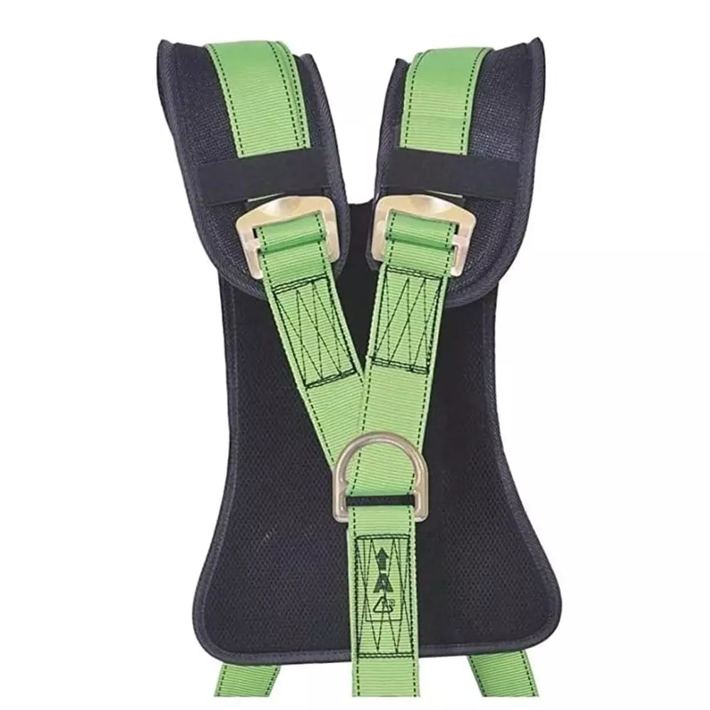 CHANDOKS Full Body Safety Harness Belt Nylon & Polyester Black & Light Green for Fall Protection