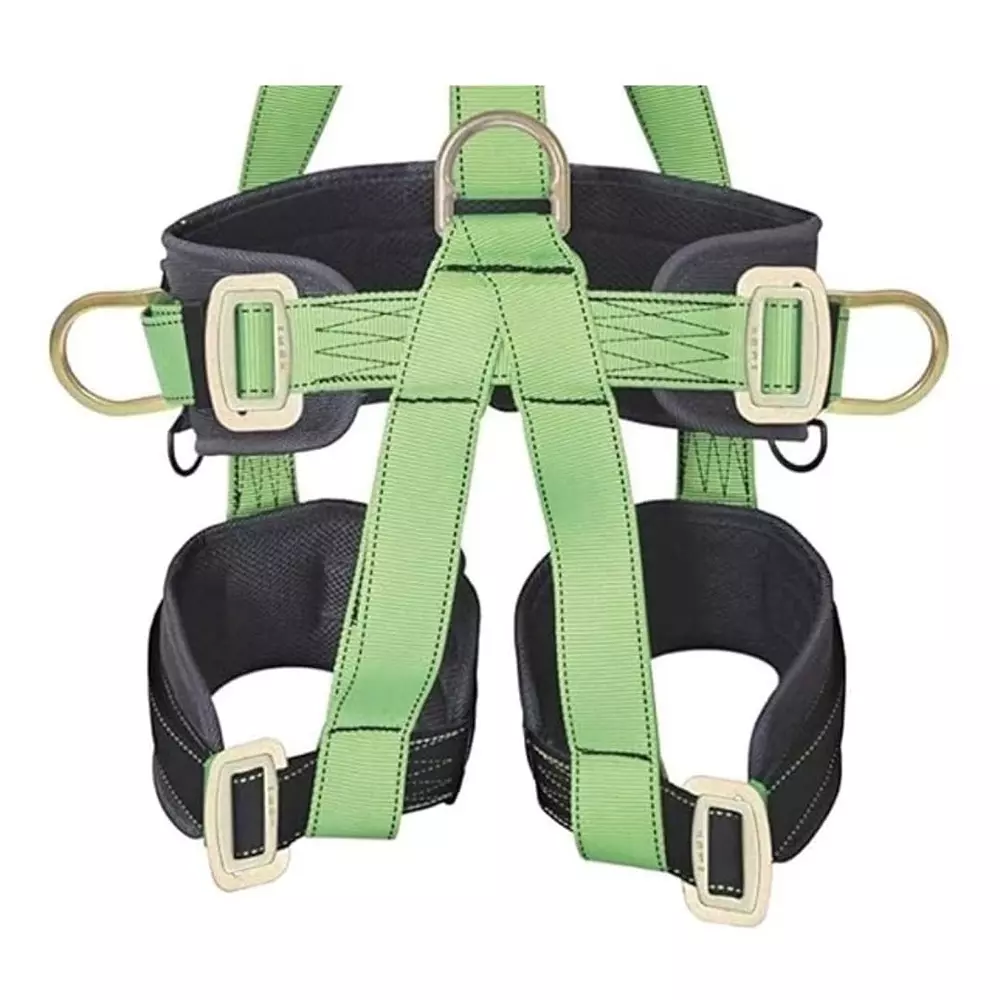 CHANDOKS Full Body Safety Harness Belt Nylon & Polyester Black & Light Green for Fall Protection