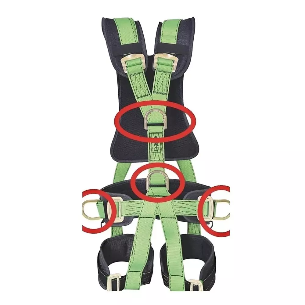 CHANDOKS Full Body Safety Harness Belt Nylon & Polyester Black & Light Green for Fall Protection