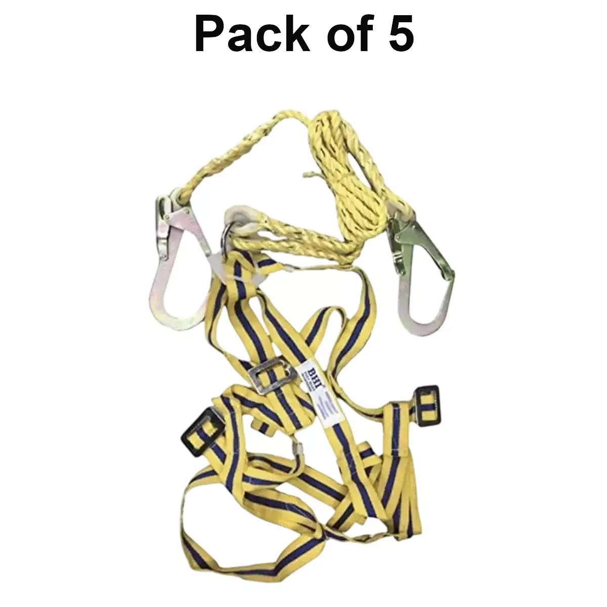 safemetal-safety-harness-with-dual-hook-lanyard-yellow-polyester-free-size-for-construction-maintenance-worku3-z2z8-be32-pack-of-5