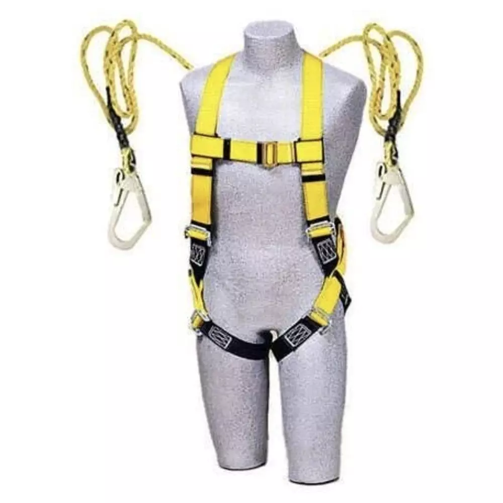 safemetal-safety-harness-with-dual-hook-lanyard-yellow-polyester-free-size-for-construction-maintenance-worku3-z2z8-be32-pack-of-5