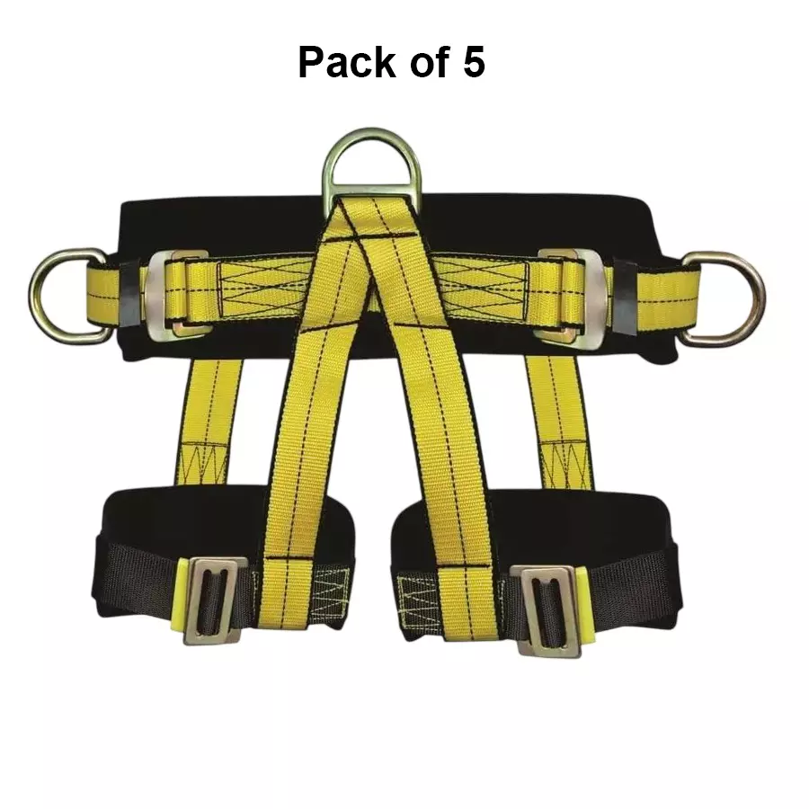 generic-half-body-safety-harness-belt-polyester-front-d-ring-two-side-d-rings-75-125-cm-waist-size-yellow-black-5q-hg0w-mx3q-5-pcs