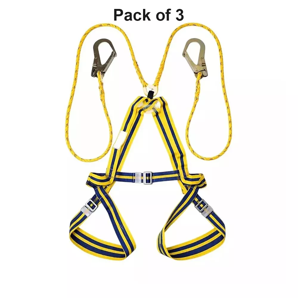 safetymust-heavy-duty-safety-harness-belt-double-lanyard-with-dual-hooks-free-size-sh-311-pack-of-3