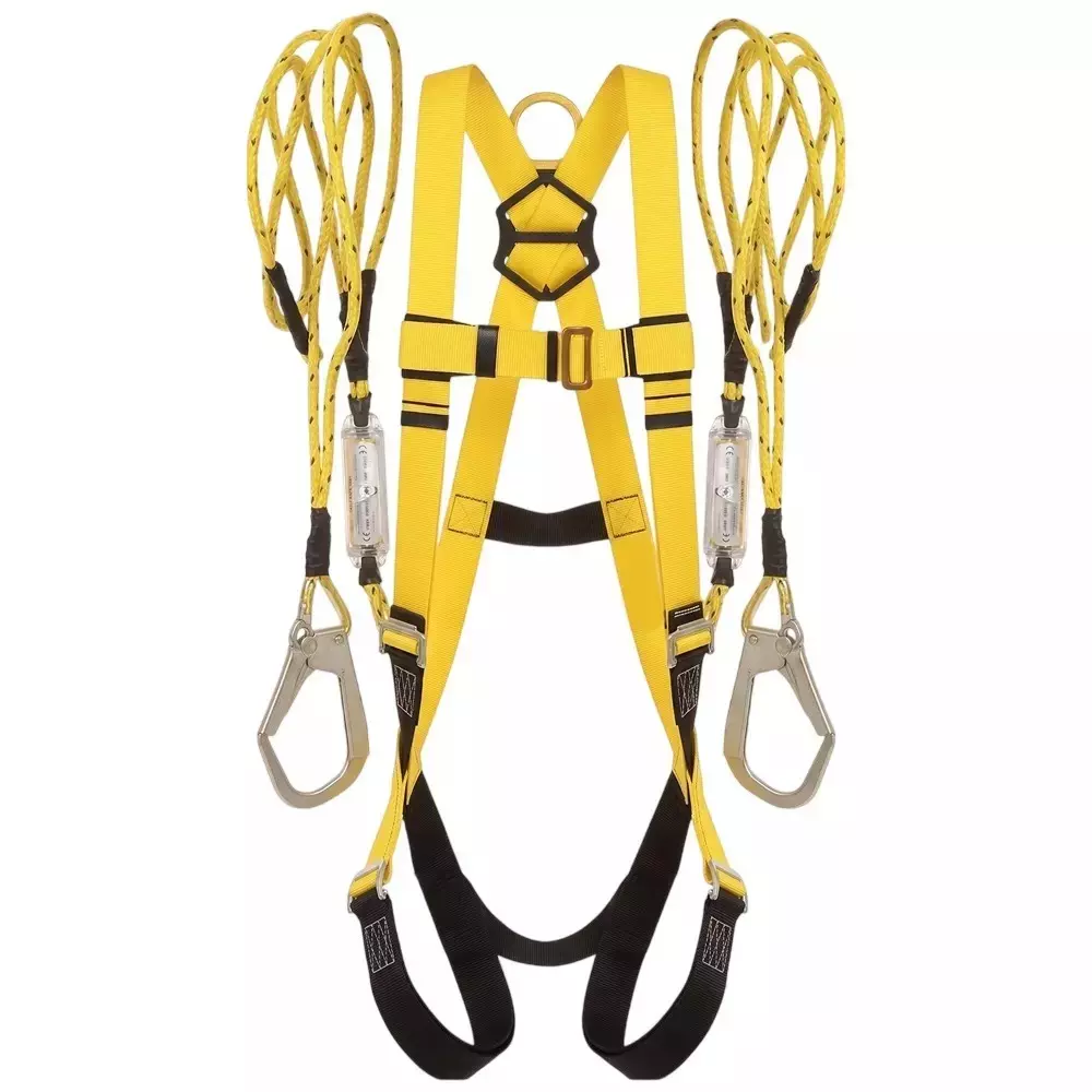 Safetymust Work Positioning Harness Belt Secure Fit For Climbing with Dual Hooks Free Size, SH-312 (Pack of 5 Pcs)