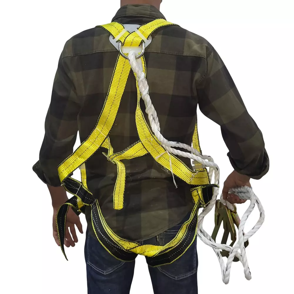 Ladwa Full Body Safety Belt Harness Polyester Yellow,LSI - Safety Harnes Hook - P1