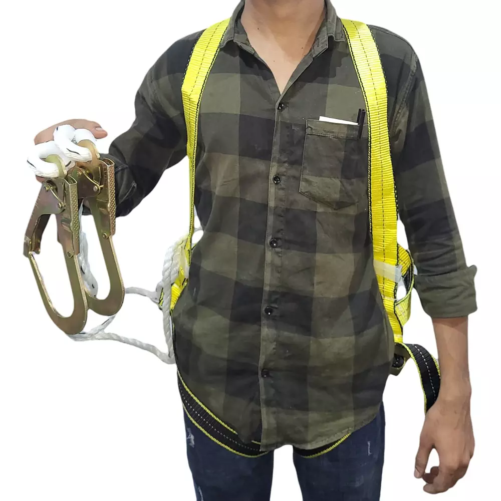 Ladwa Full Body Safety Belt Harness Polyester Yellow,LSI - Safety Harnes Hook - P1