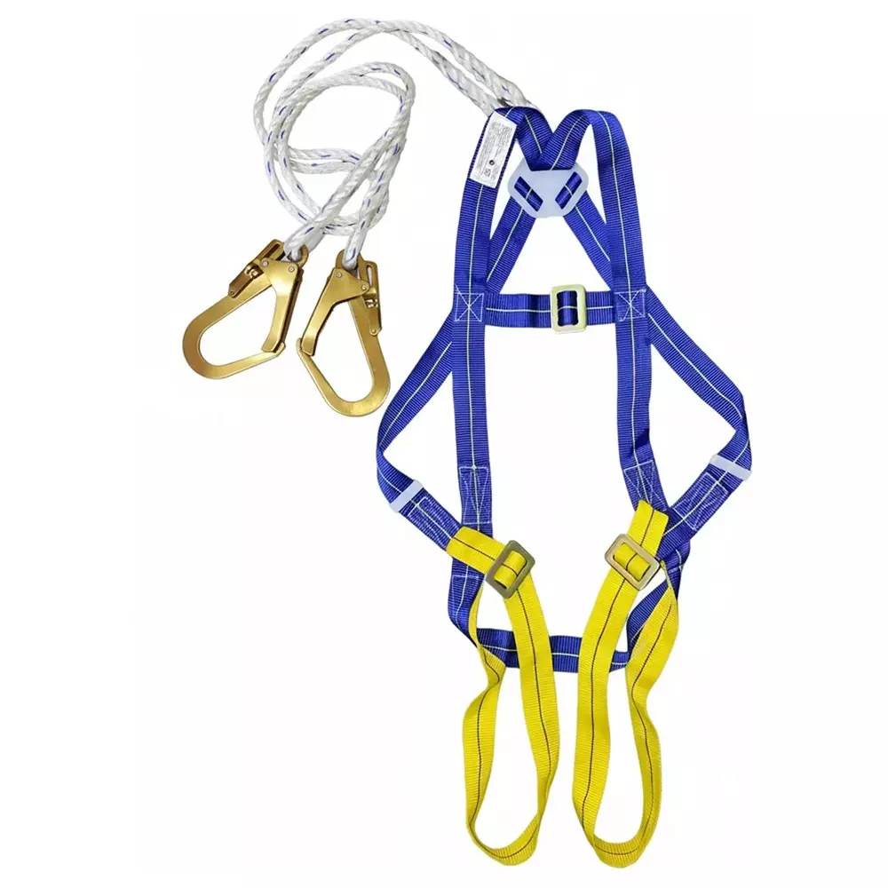 sicuro-safety-harness-belt-with-double-hooks-for-construction-safety-harness-blue-yellow-free-size