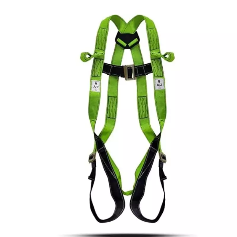generic-full-body-safety-harness-with-lanyard-polyester-green-black-free-size-for-construction-industrial-area-use