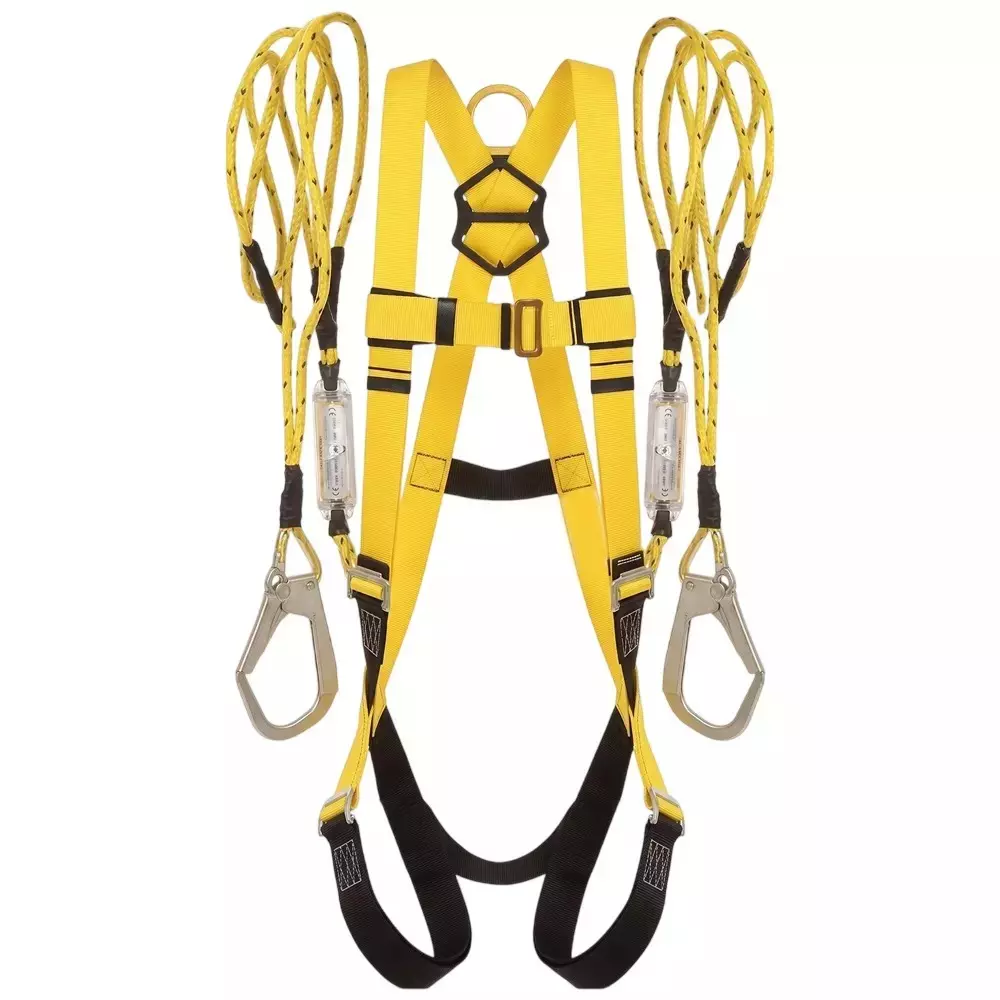 Safetymust Rooftop Adjustable Fit Safety Harness Belt with Dual Hooks Free Size, SH-309 (Pack of 3)
