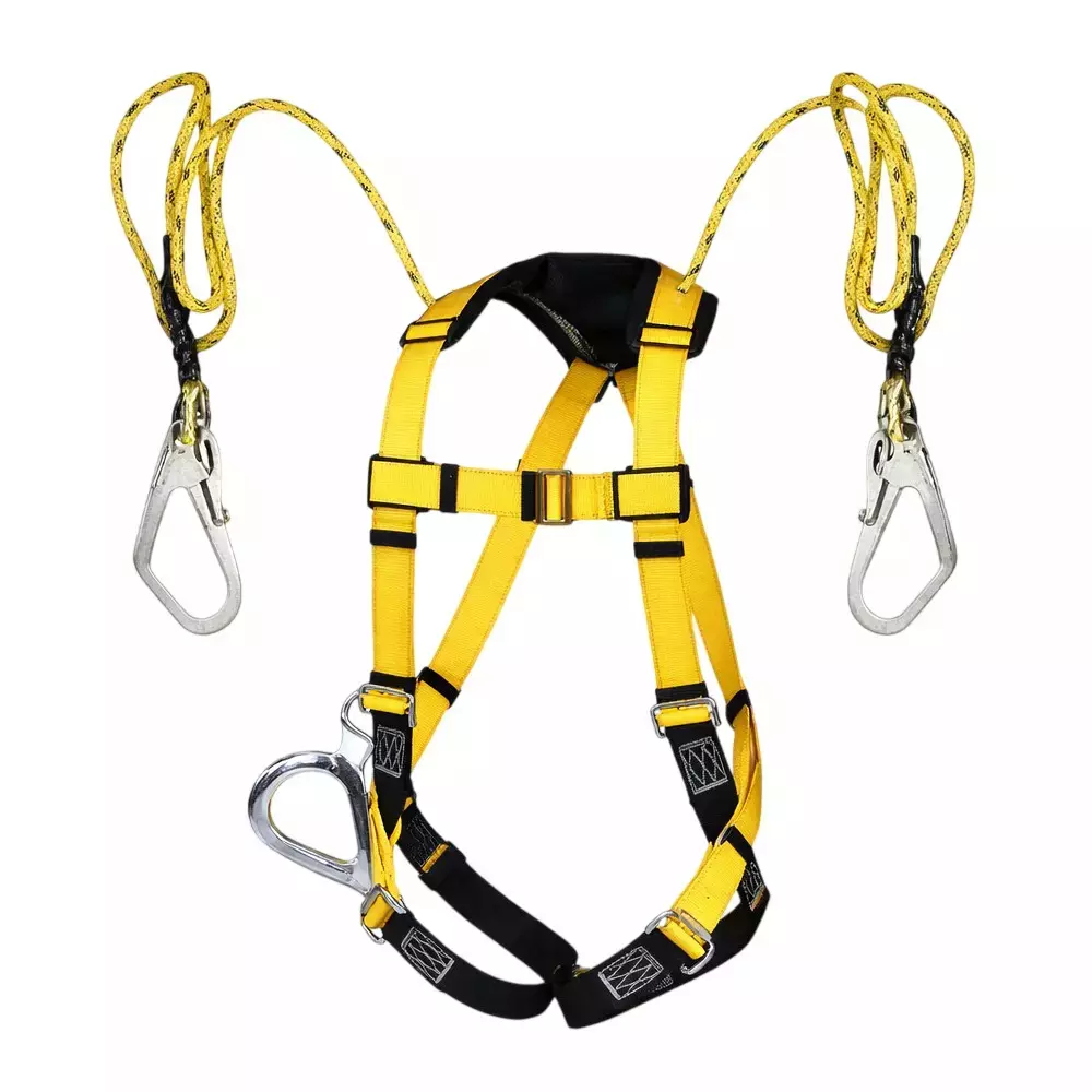 MNU King Full Body Safety Harness Belt With Double Scoffold Hook And Lanyard Free Size (Pack of 5)