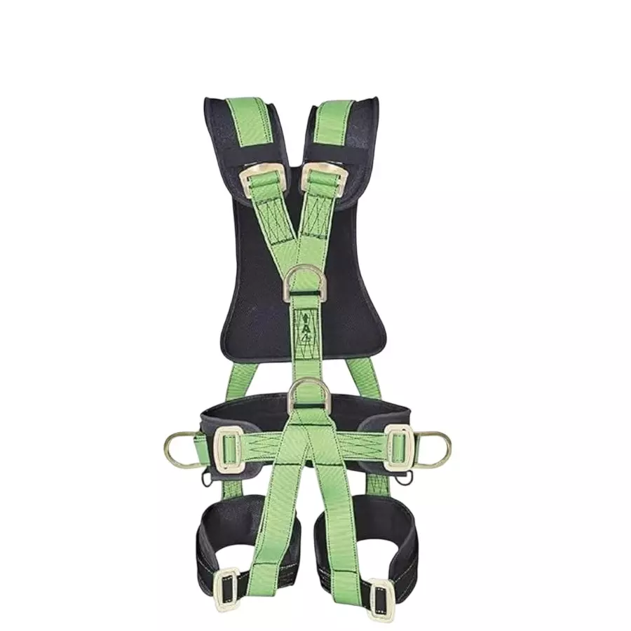 GENERIC Full Body Safety Harness Polyester 100 Kg Load Capacity Adjustable Type Green Universal Size, 1H-2KAA-XX5F (5 Pcs)