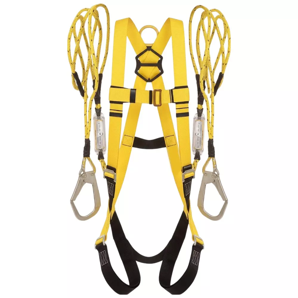 Safetymust Shock Absorbing Safety Harness Belt for Height Workers with Dual Hooks Free Size, SH-313
