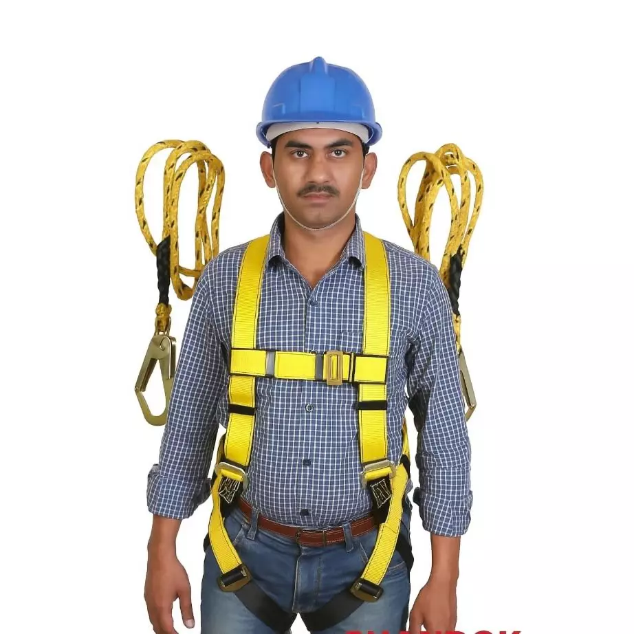 chandok-safety-belt-harness-with-double-rope-and-hooks-industrial-grade-nylon-heavy-weight-free-size