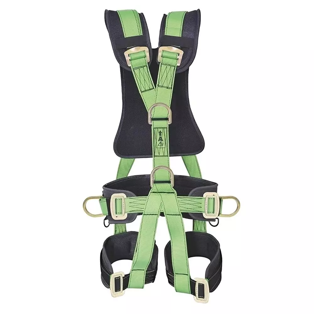 CHANDOKS Full Body Extra Power Unisex Safety Harness Belt Polyester Black & Light Green for Fall Protection, (Full Body-5) (2)