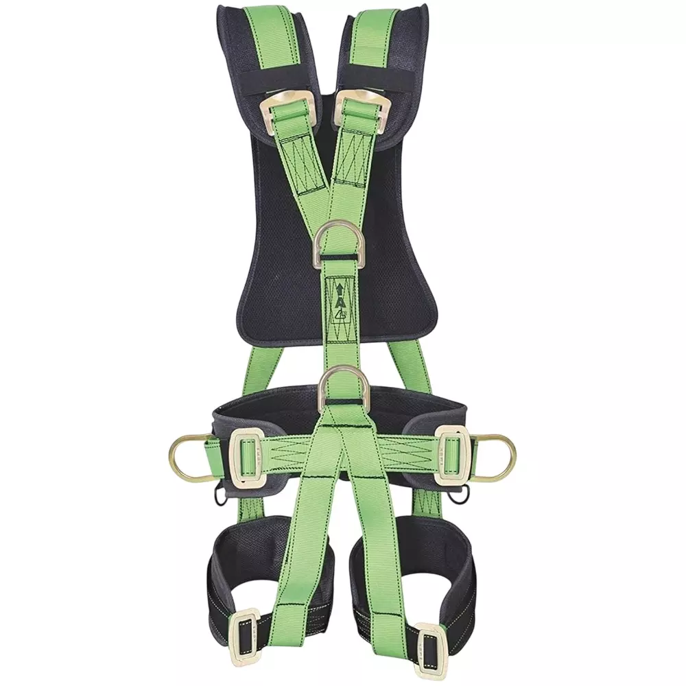 Roshan Full Body Sit Harness Polyester Black and Green, G8-64I0-SC4R