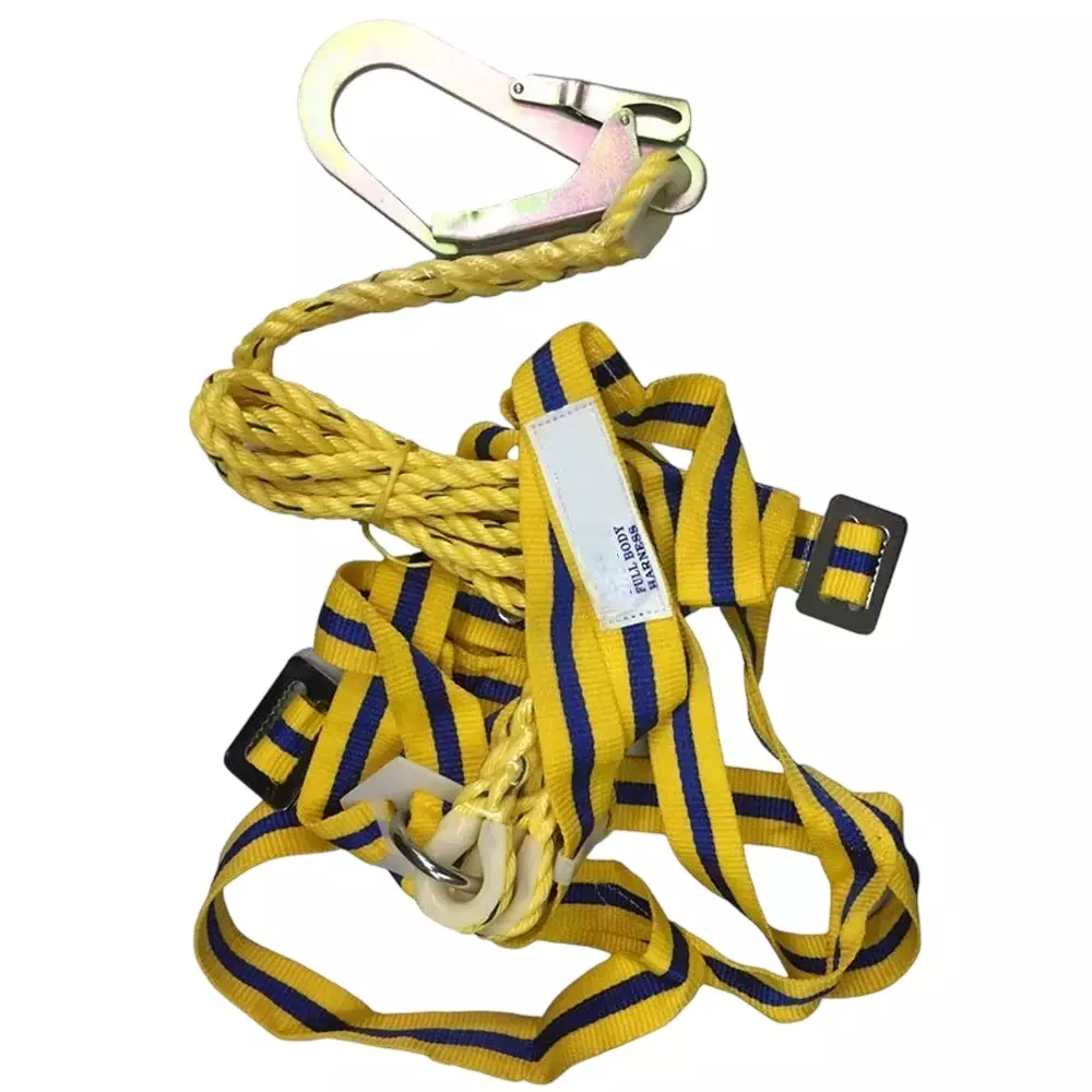GENERIC Single Scaffold Hook Safety Harness Belt Polyster Yellow Full Body Free Size for Construction & Industrial Use
