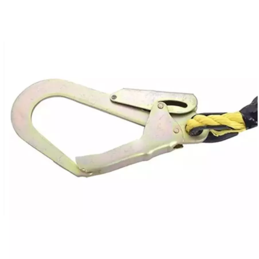 CHANDOKS Full Body Safety Harness Belt with Double Lanyard & Scaffolding Hook Nylon Black & Yellow for Fall Protection