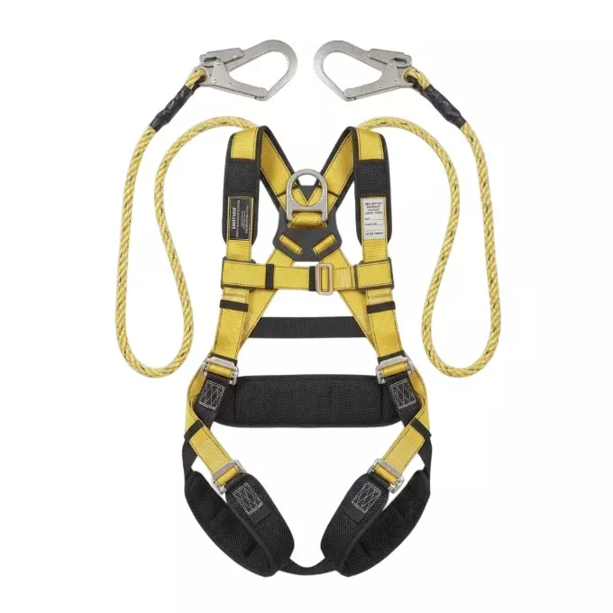 GENERIC CF IND Full Body Safety Harness Belt with Dual Hook Lanyard Industrial-Grade Nylon Free Size