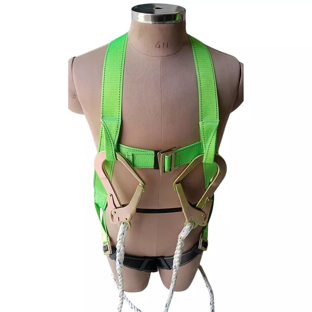 GENERIC Full Body Safety Belt Harness Polypropylene Nylon (Single Hook & Single Rope)