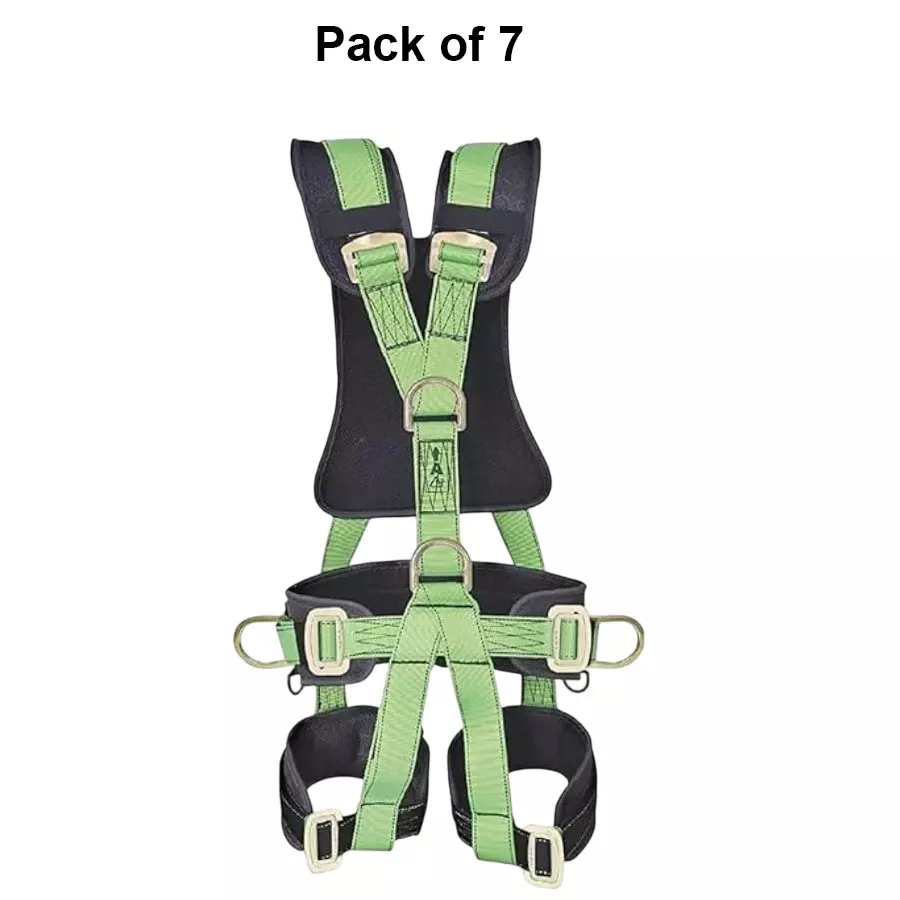generic-full-body-safety-harness-polyester-100-kg-load-capacity-adjustable-type-green-universal-size-sr-026p-nlxh-7-pcs
