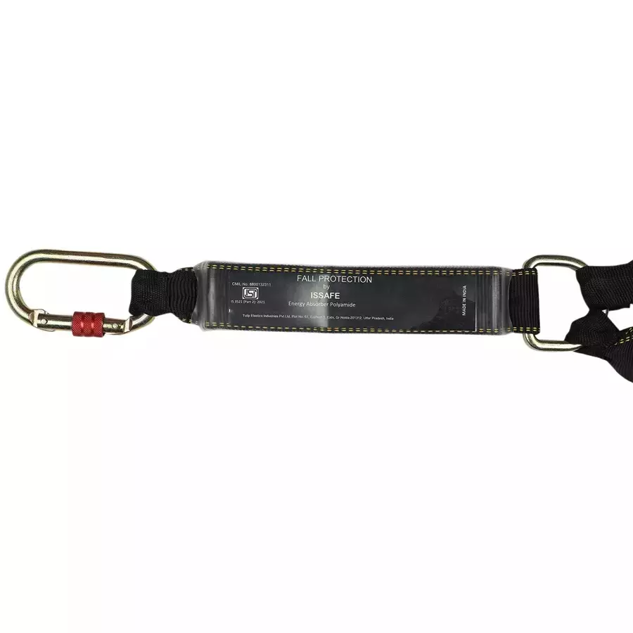 ISSAFE 44 mm Energy Absorbing Double Lanyard with Two Ropes and Two Scaffolding Hooks, ISF -164 (Pack of 5)