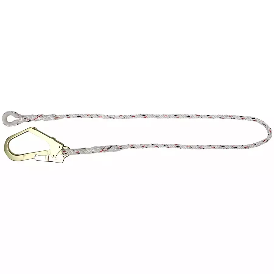 ISSAFE 14 mm Polyamide Fall Rrestraint Lanyard with Carabiner Attachment & Scaffolding Hook, ISF-04 (Pack of 5)