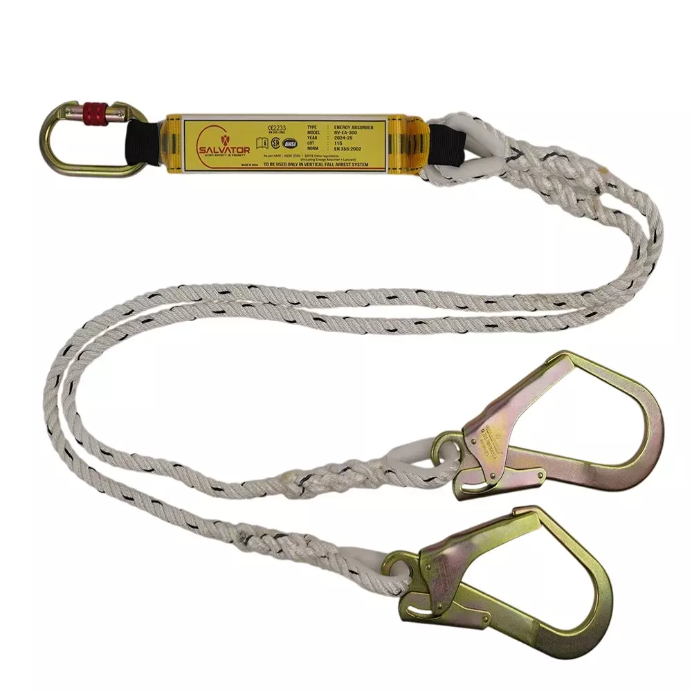 Aegiscode Forked Twisted Rope Lanyard (Double Leg) for Full Body Harness, RV-FTRL-251
