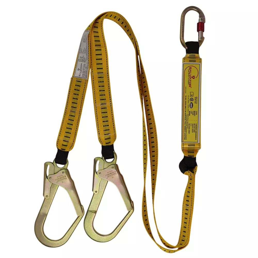 Aegiscode Forked Webbing Lanyard with Energy Absorber (Double Leg) for Full Body Harness, RV-FWL-361