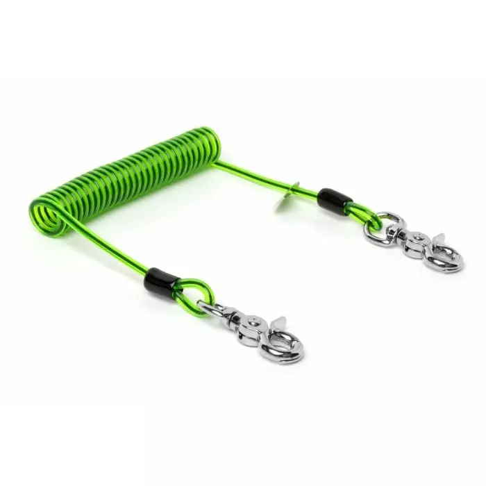 Never Let Go 14 cm to 210 cm PU Outer/Stainless Steel Tool Lanyard Coil Tether 3kg Capacity, 101476