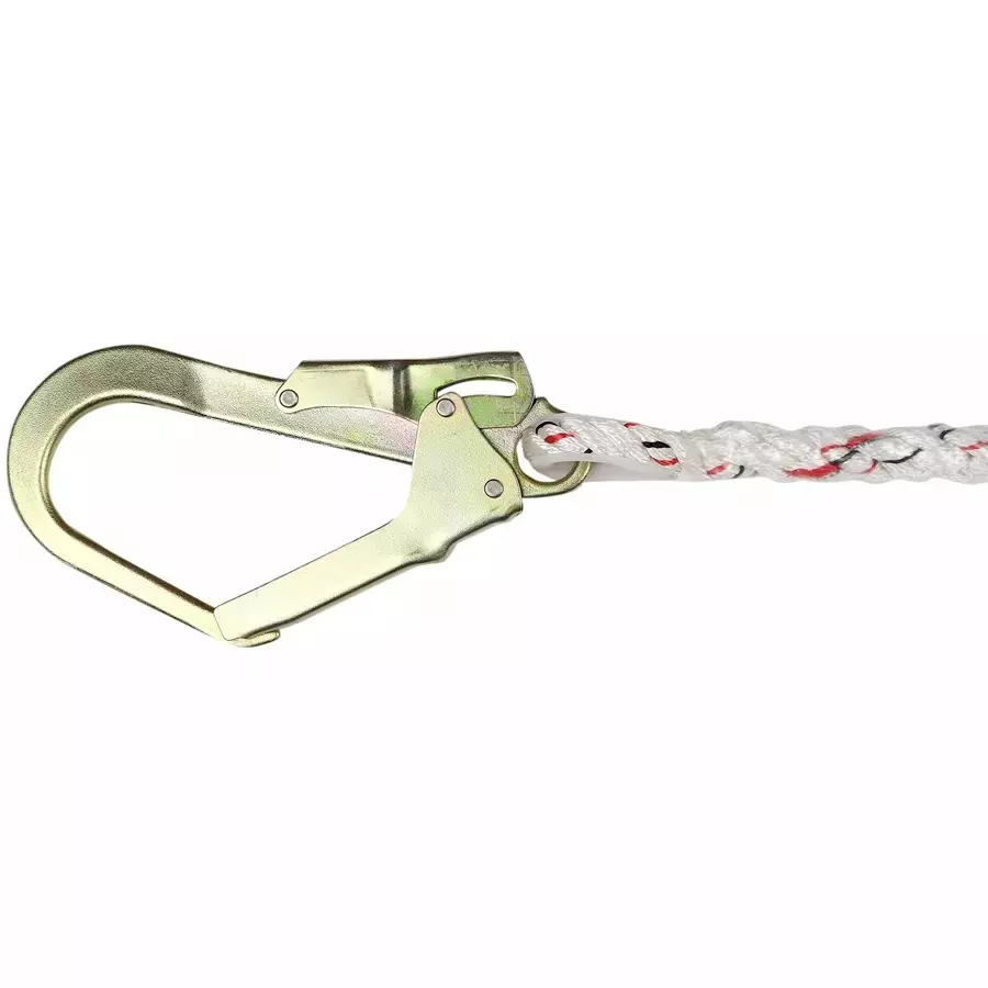 ISSAFE 14 mm Polyamide Twisted Double Lanyard with Two Ropes and Two Scaffolding Hooks, ISF -91 (Pack of 5)
