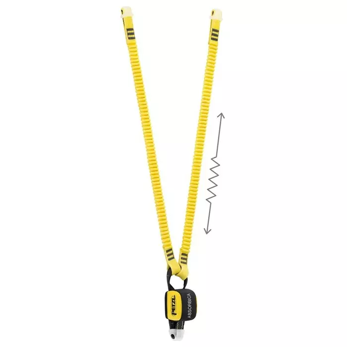 PETZL 2000 mm Fall Arrest Lanyard MGO 60 Locking Carabiner Twin, L014AB01
