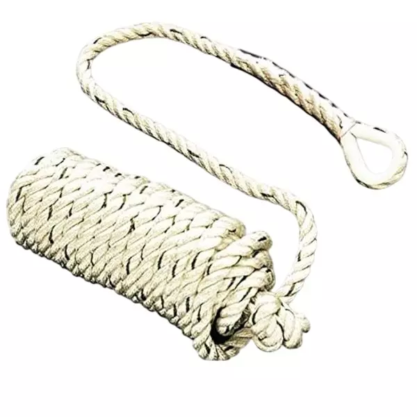 GENERIC Anchorage Line Safety Rope with Loop Nylon & Polyester Off-White 50 m Length for Climbing