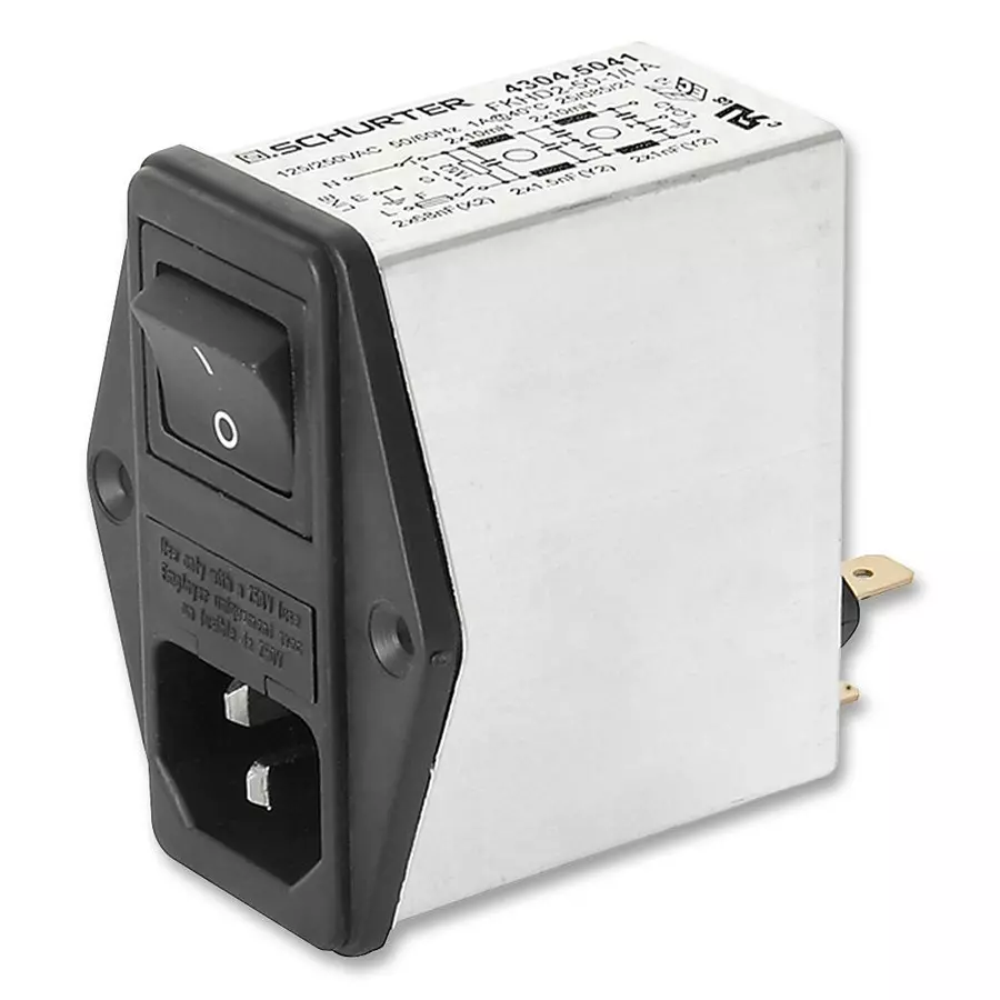 SCHURTER Filter, 6A, 2 Stage, Switched, 4304.5004