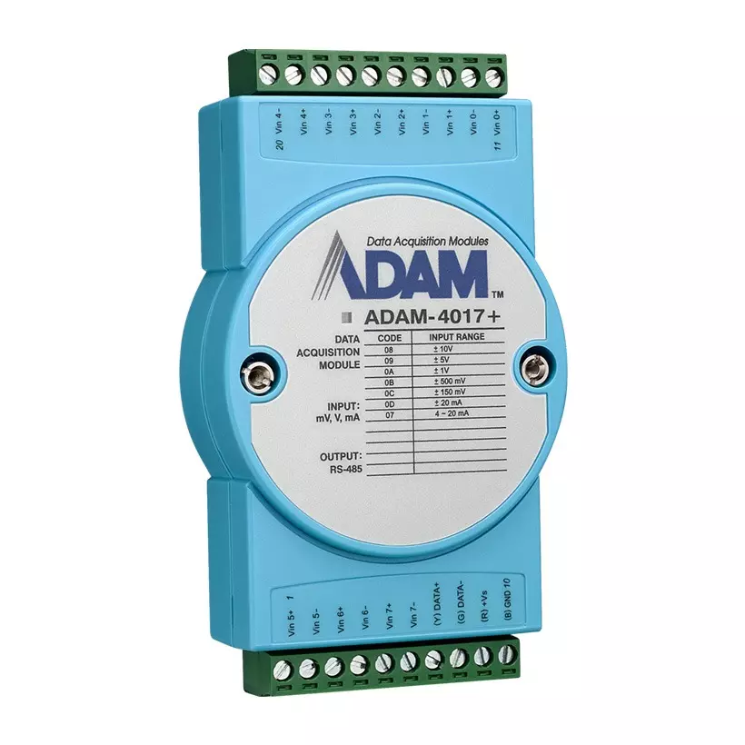 Advantech AI Module with Modbus 8 Channels 10~30 VDC, ADAM-4017+-F