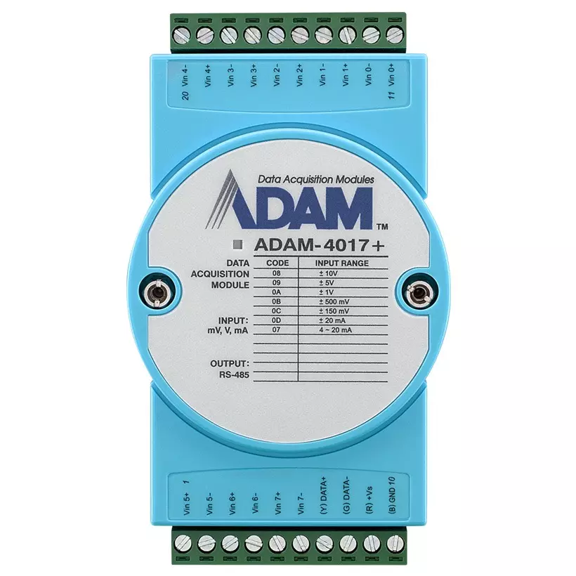 Advantech AI Module with Modbus 8 Channels 10~30 VDC, ADAM-4017+-F