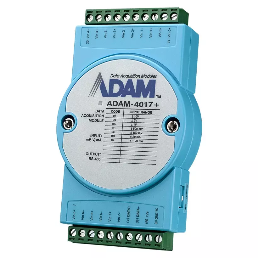 Advantech AI Module with Modbus 8 Channels 10~30 VDC, ADAM-4017+-F