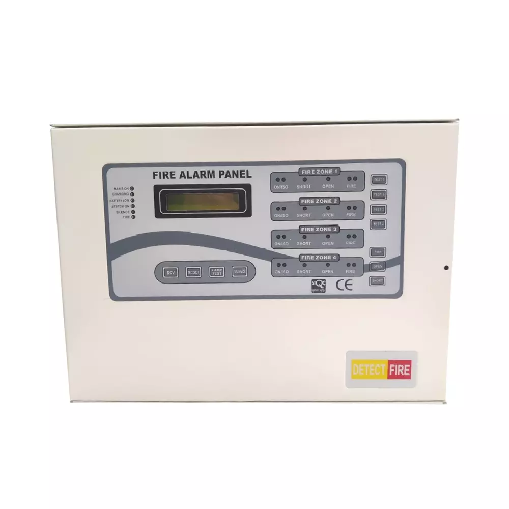 DETECT FIRE 16x2 Character LED Display Fire Alarm Control Panel 12 Zone 30/200 W (Normal Fire) Grey