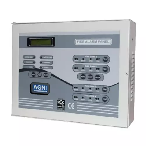 Agni 16x2 Character LED Display Fire Alarm Control Panel 2 to 12 Zone 30/200 W (Normal Fire) Grey