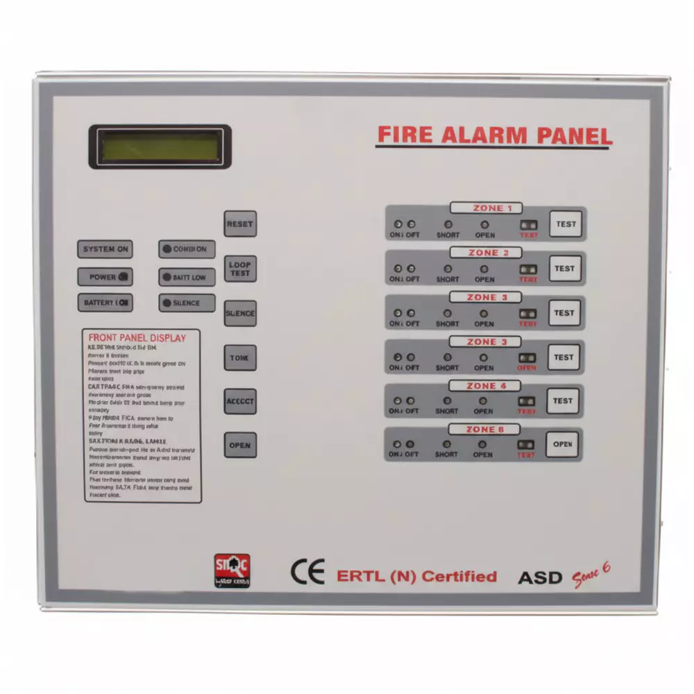 Agni-X 6 Zone Fire Alarm Control Panel ERTL (N) Backlit LCD Display 2 × 16 Characters