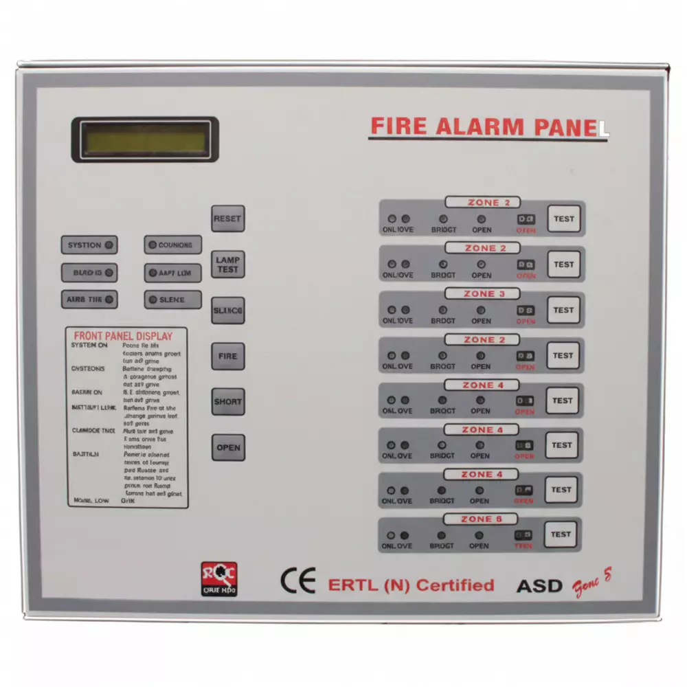 Agni-X 8 Zone Fire Alarm Control Panel ERTL (N) Backlit LCD Display 2 × 16 Characters