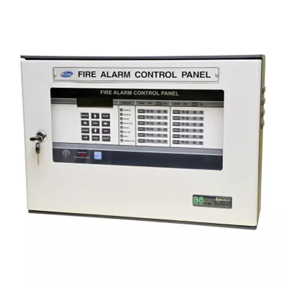 Agni 16x2 Character LED Display Fire Alarm Control Panel 12 Zone 30/200 W (Normal Fire) Grey