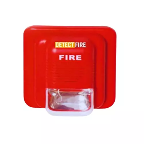 DETECT FIRE Flasher Hooter Audible Wall Mounted ABS Body 24 V DC Red