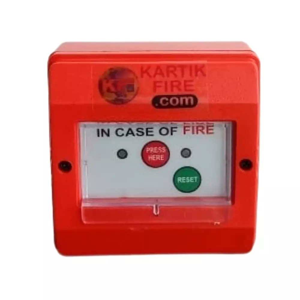 KARTIK Manual Call Point Trouble Relay Red and White IP30 Rating for Fire Alarm System, MCP-ABS