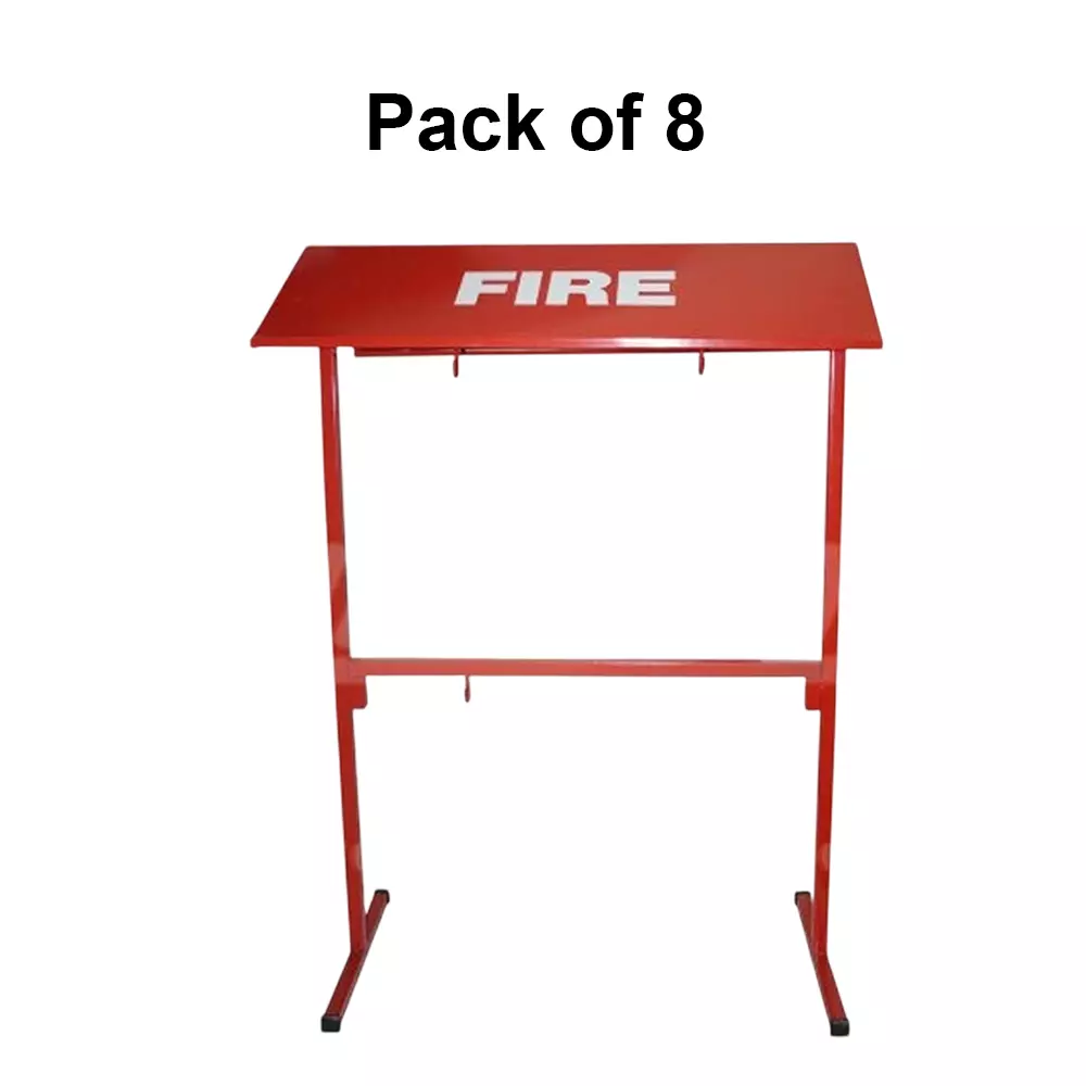 Atasee Fire Bucket Stand Iron Red for Residential and Commercial Places, (Pack of 8 Pcs)